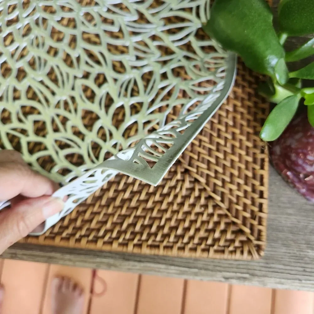 Silver Placemats (4) Lasercut Chrysantumum design - NEW!